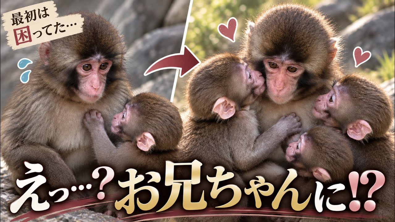 【パンチくん🐵】赤ちゃんが不思議なほど集まってきて‥困っていたパンチくんが優しさ全開の兄になる瞬間♡
