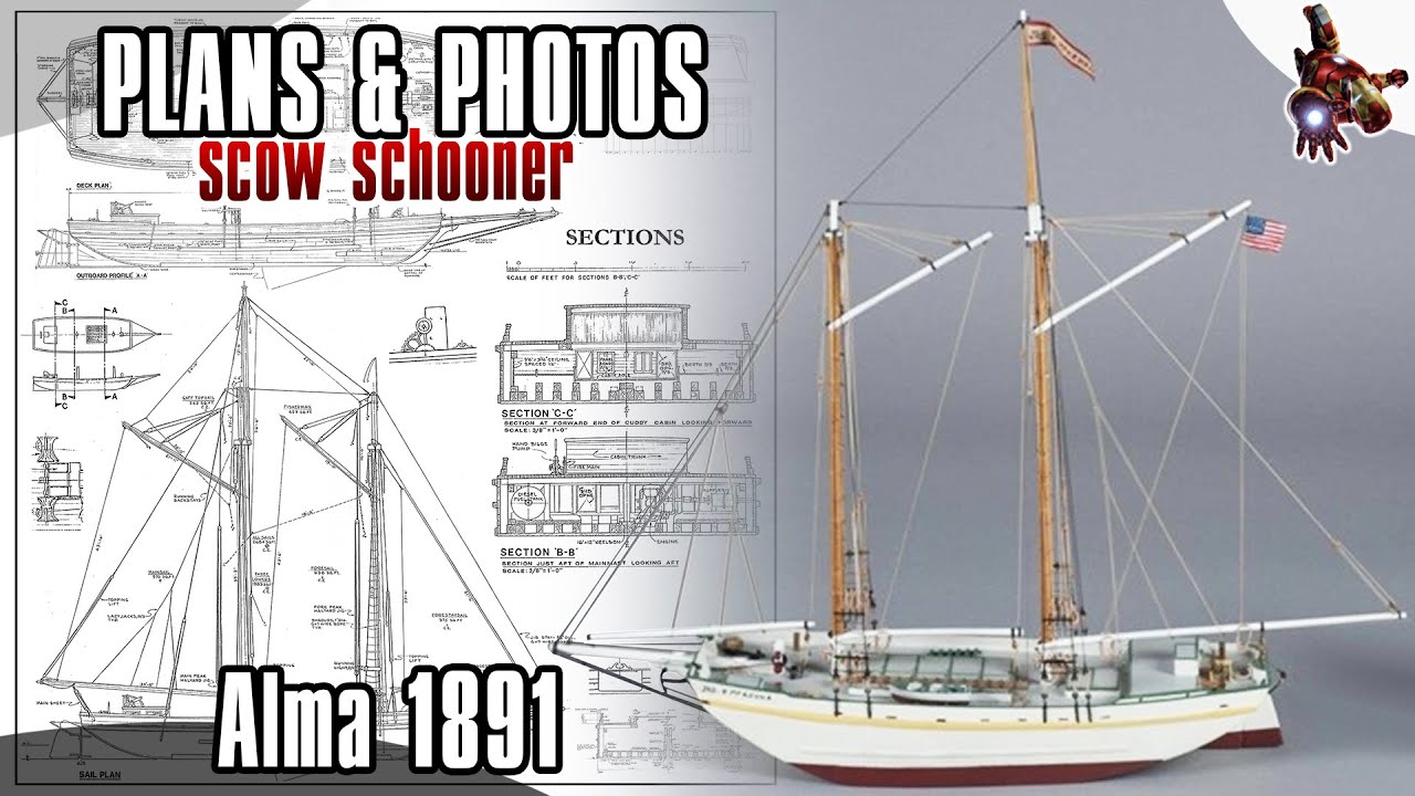 The ALMA 1891 scow schooner PLANS & PHOTOS * SUPER ScaleModeling HEROES