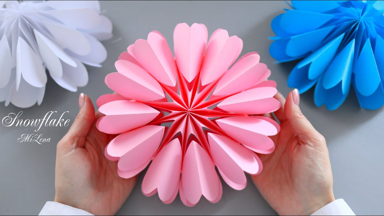 ОБЪЕМНАЯ СНЕЖИНКА ИЗ БУМАГИ ❄️ 3D PAPER SNOWFLAKE ❄️