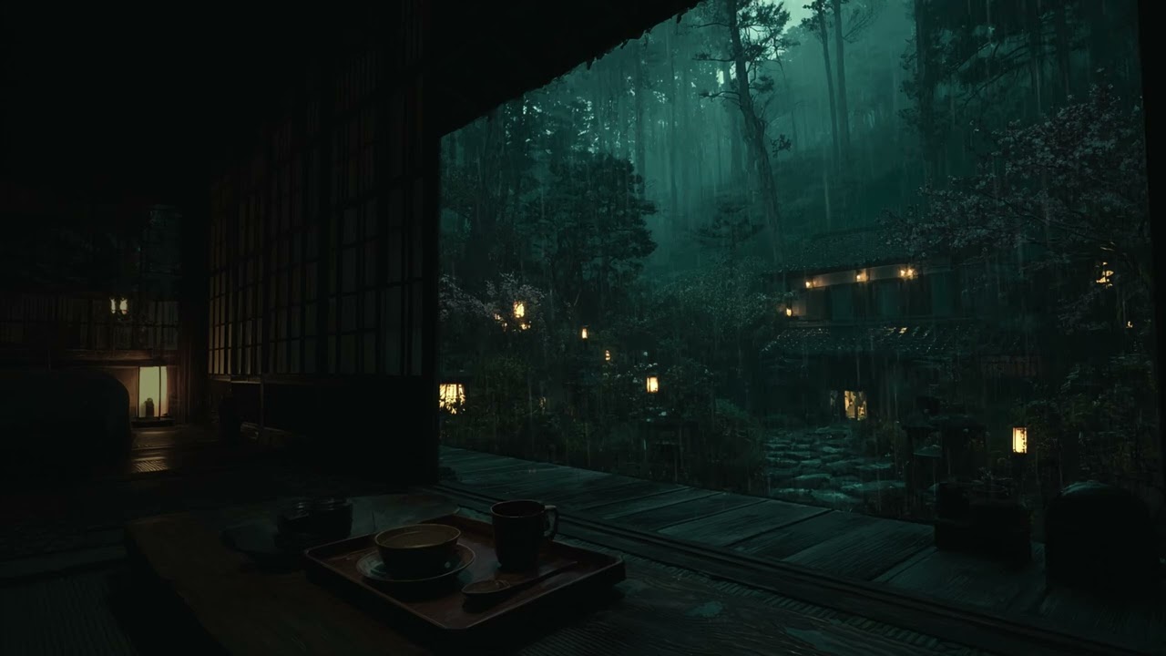 Continuous Garden Rainfall 🌧 No Music | Cozy Bedroom Atmosphere for Deep Rest