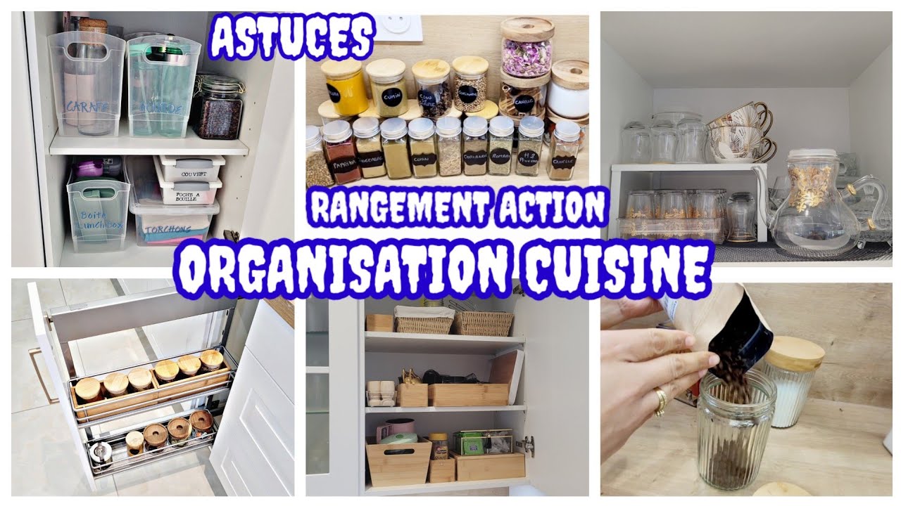 ORGANISATION CUISINE😅ASTUCES RANGEMENT ACTION♥️ #astucesrangement #astucesménage #rangement #astuces