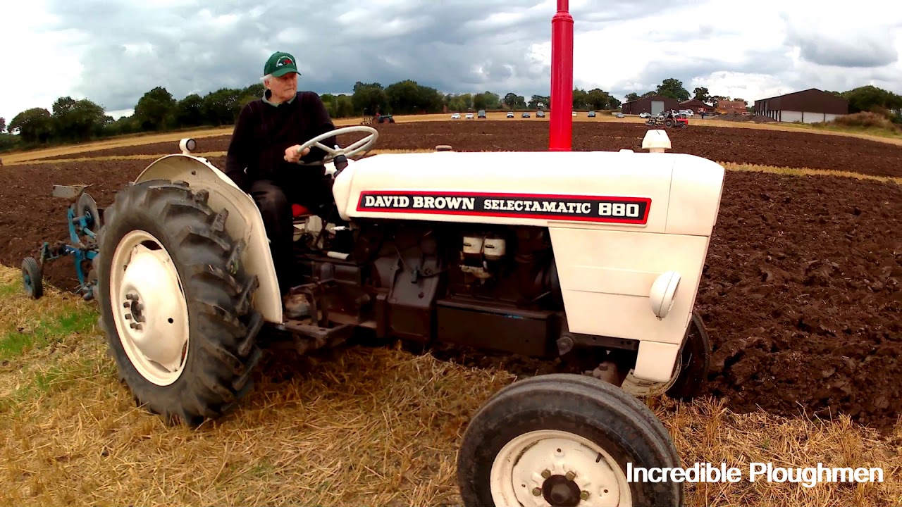1966 David Brown 880 Selectamatic 2.7 Litre 3-Cyl Diesel Tractor  (44 HP) with Ransomes Plough