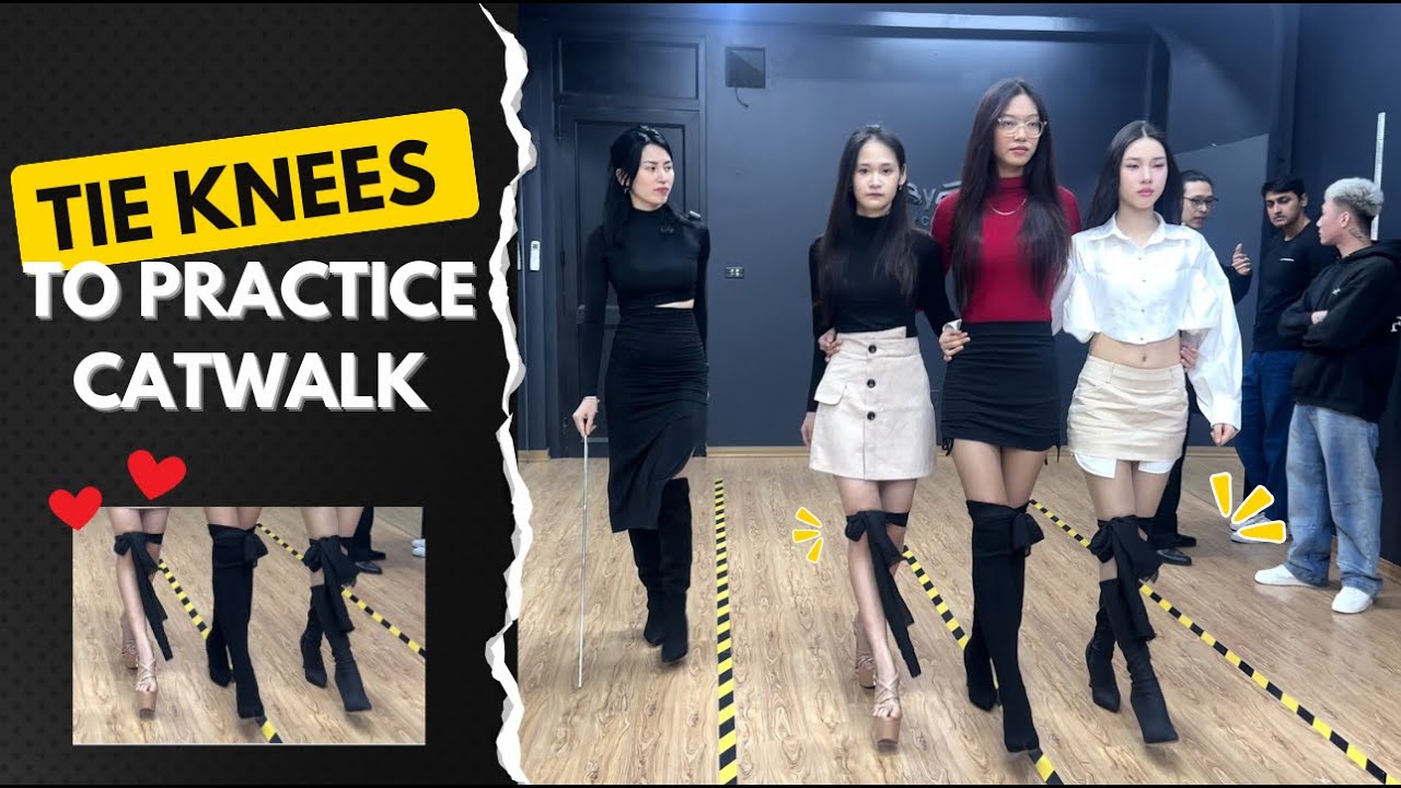 How will the catwalk look like if the model ties fabric to her feet?? | The secret for evening gowns