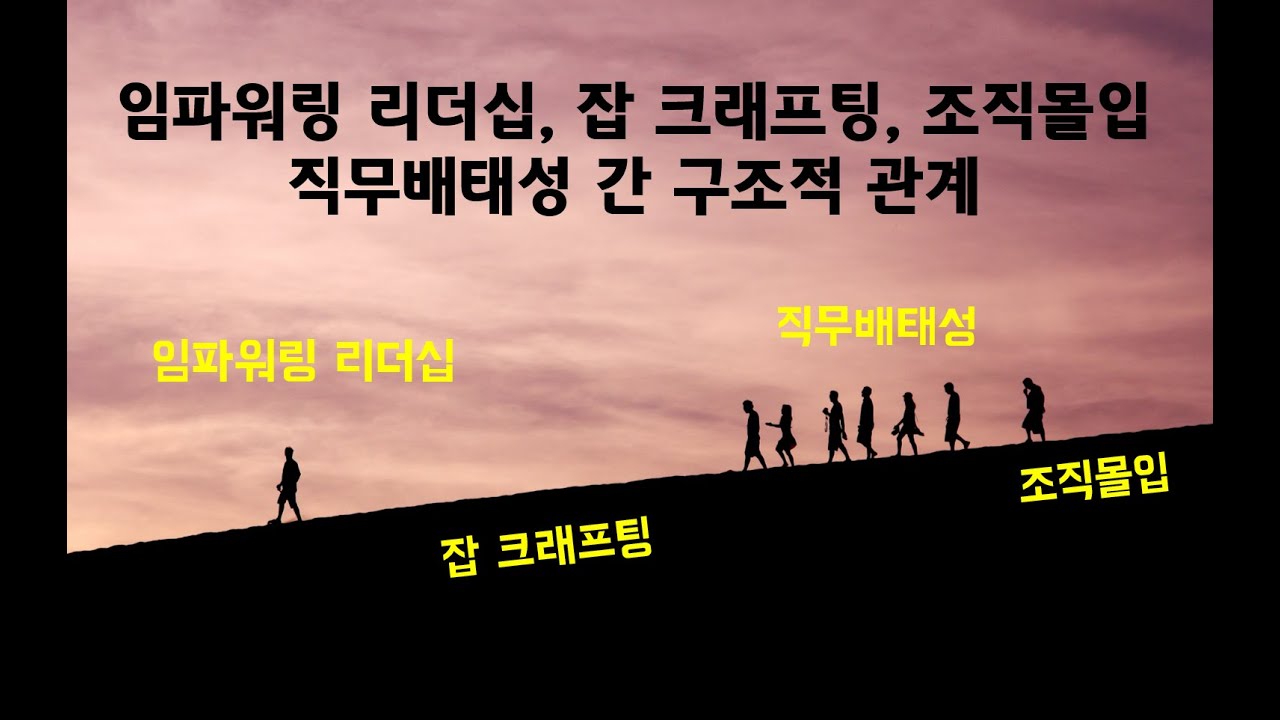 [논문] 임파워링 리더십, 잡 크래프팅, 조직몰입, 직무배태성 간 구조적 관계
