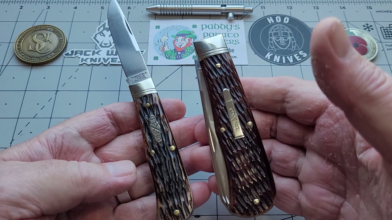 Gec #23 Bullet knife.Red tail jigged bone.