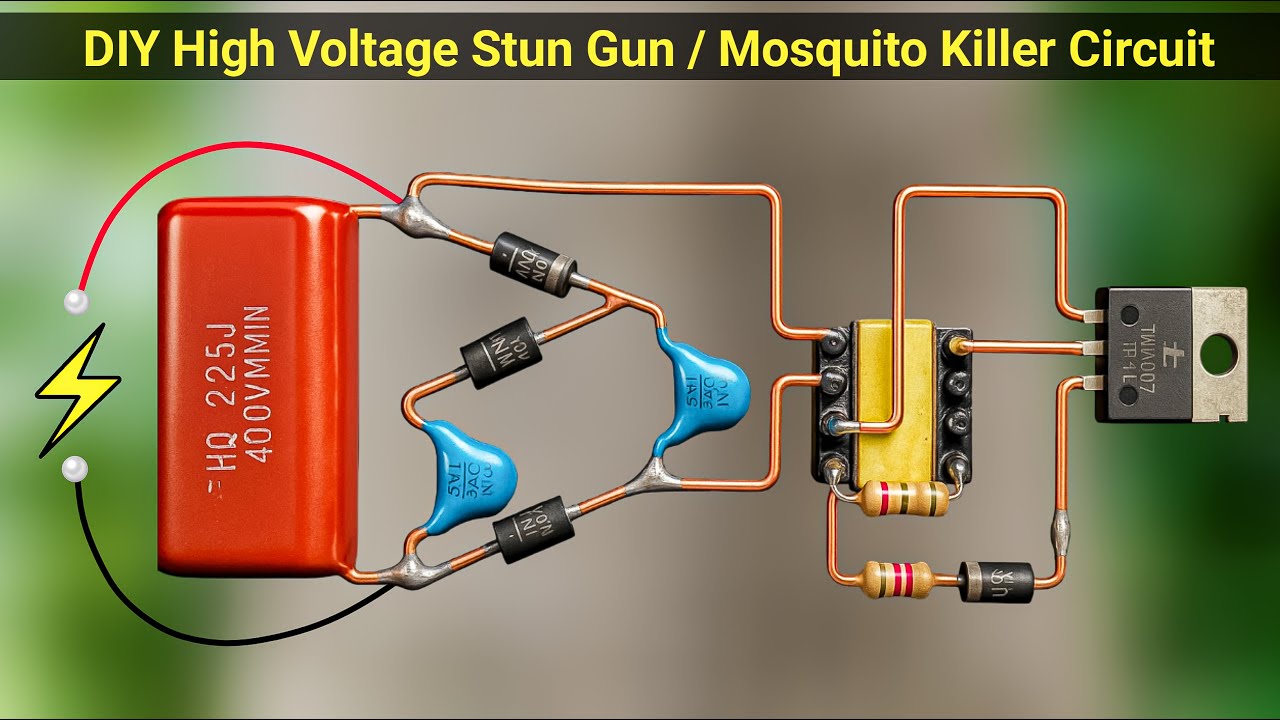 How to make powerful mosquito killer circuit | DIY high voltage stun gun