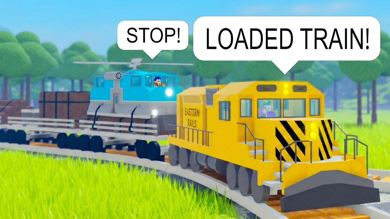 I Drive The FASTEST Train on Roblox BUT A Helicopter Tries to Hook Me!