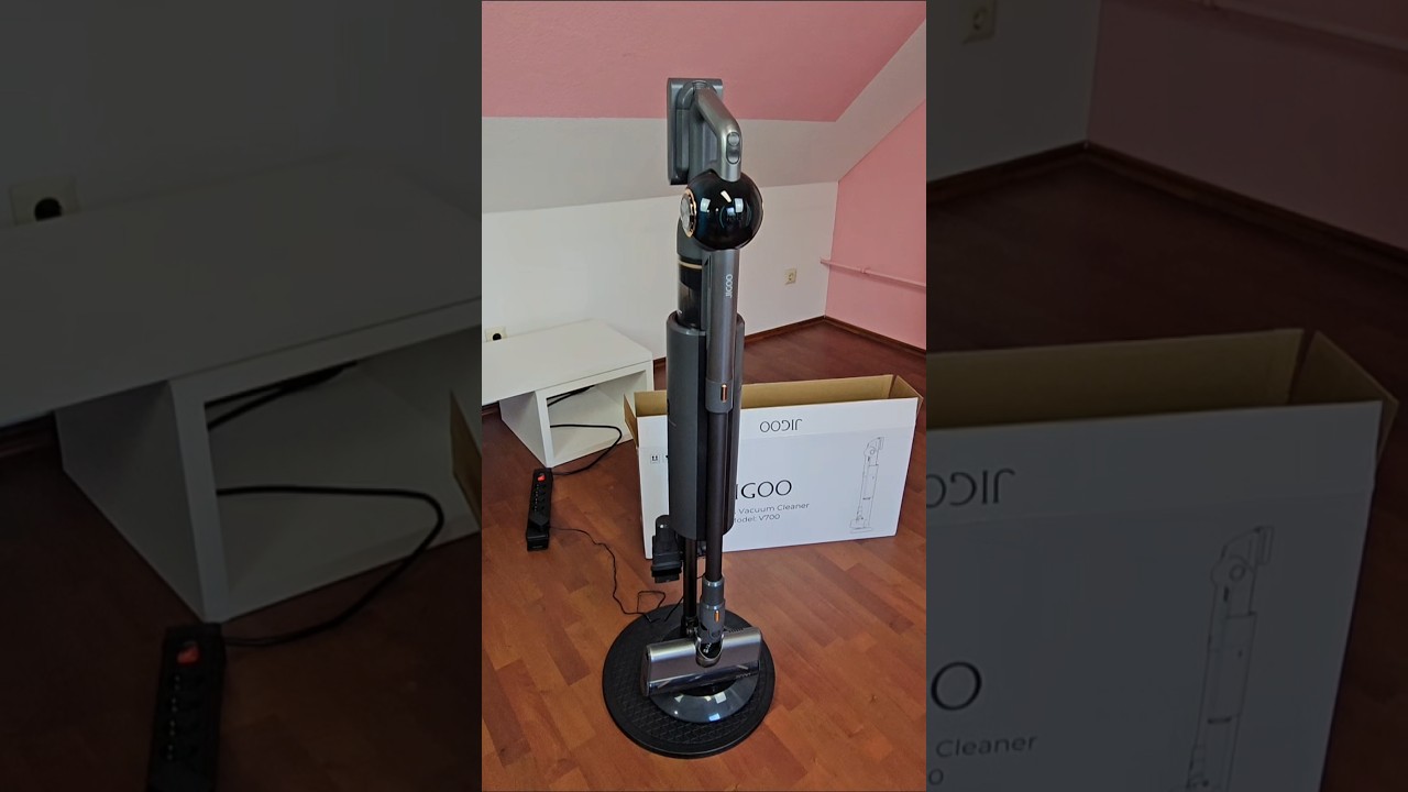 JIGOO V700 Akku Staubsauger mit Absaugstation, vacuum cleaner with suction station - SHORT
