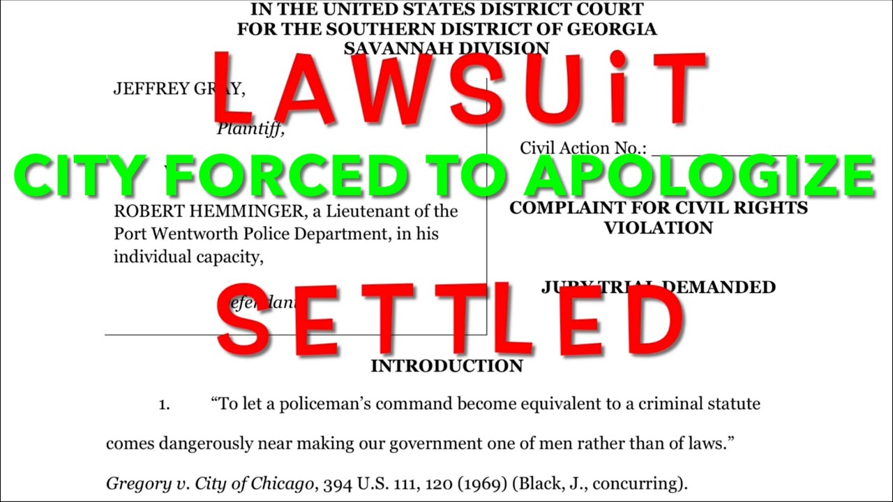 Lawsuit Settled-City Forced to Apologize.
