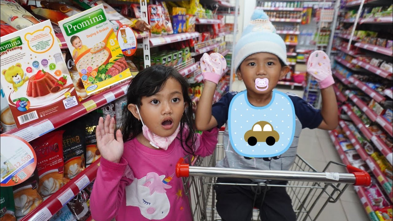 24 JAM JADI BAYI 👶 - BAYI LUCU BELI JAJANAN | Ali vlog