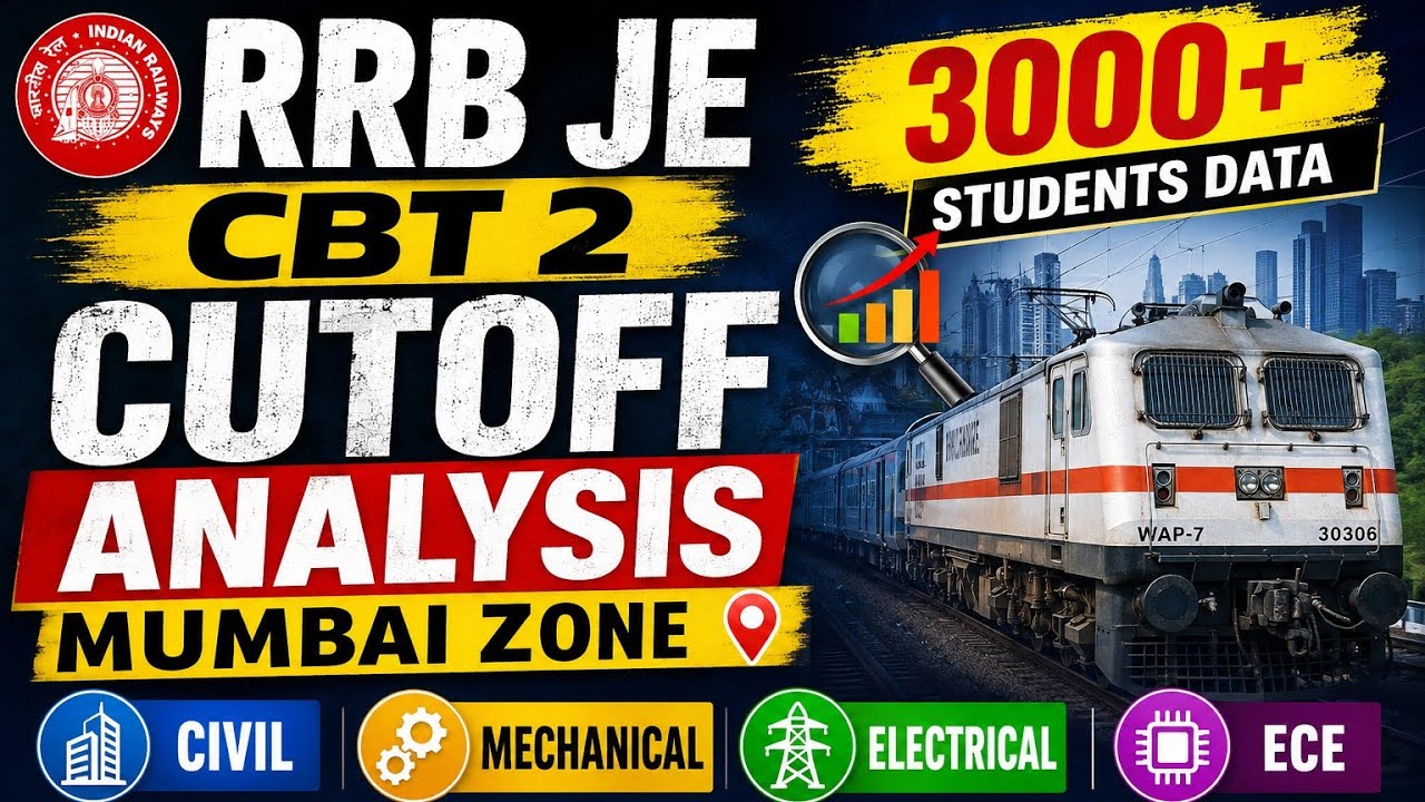 RRB JE CBT 2 Mumbai Zone Cutoff Analysis | 3000+ Students Data | Civil, Mechanical, Electrical & ECE