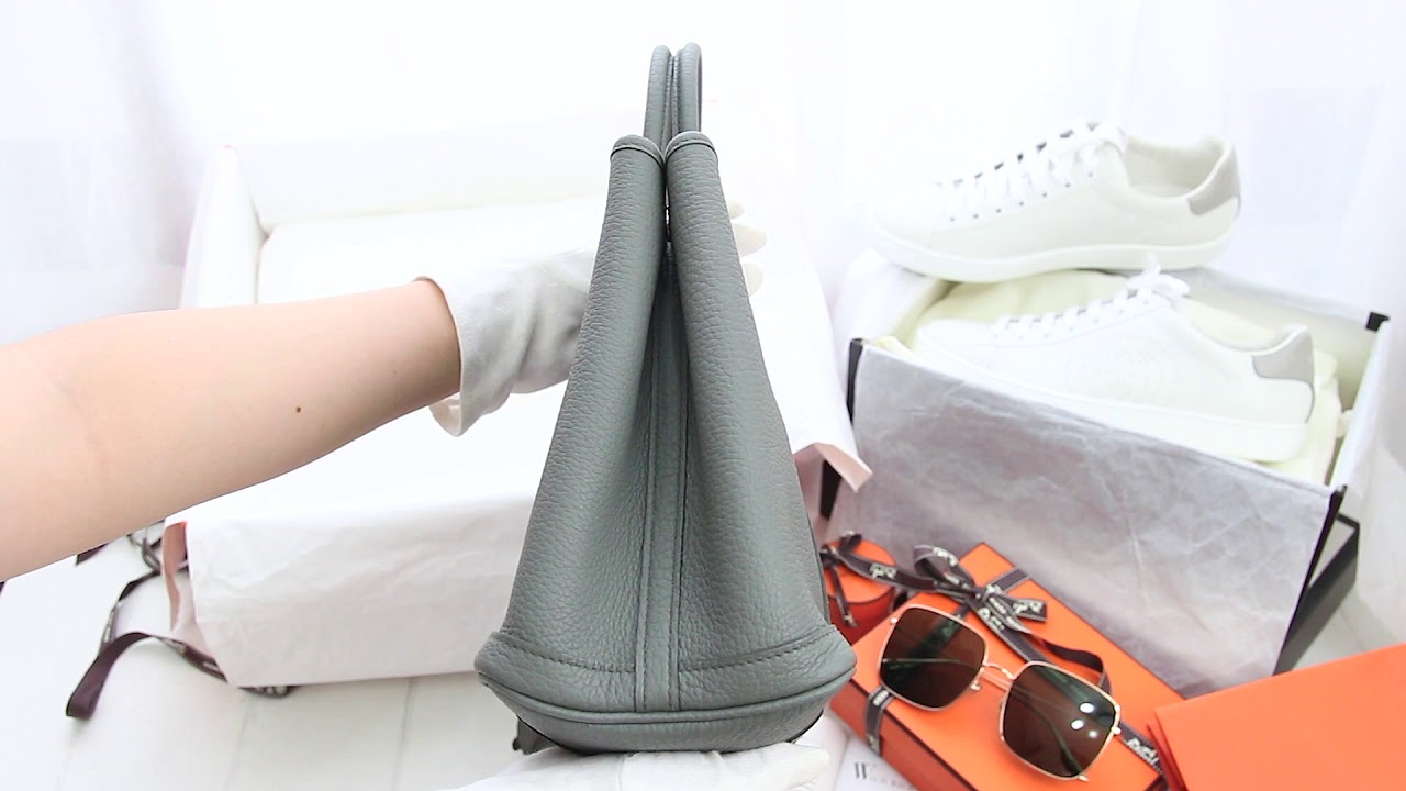Herm&egrave;s Garden Party 30cm 63 Vert Amande Veau Negonda D刻杏仁綠肩背包-Charline Boutique歐洲名牌精品代購