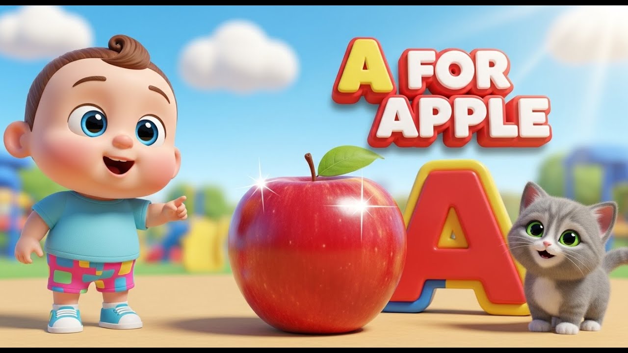 A for Apple 🍎 | ABC Learning Song for Kids 🅰️🅱️ A to Z 🚂 Funjoy ABC TV