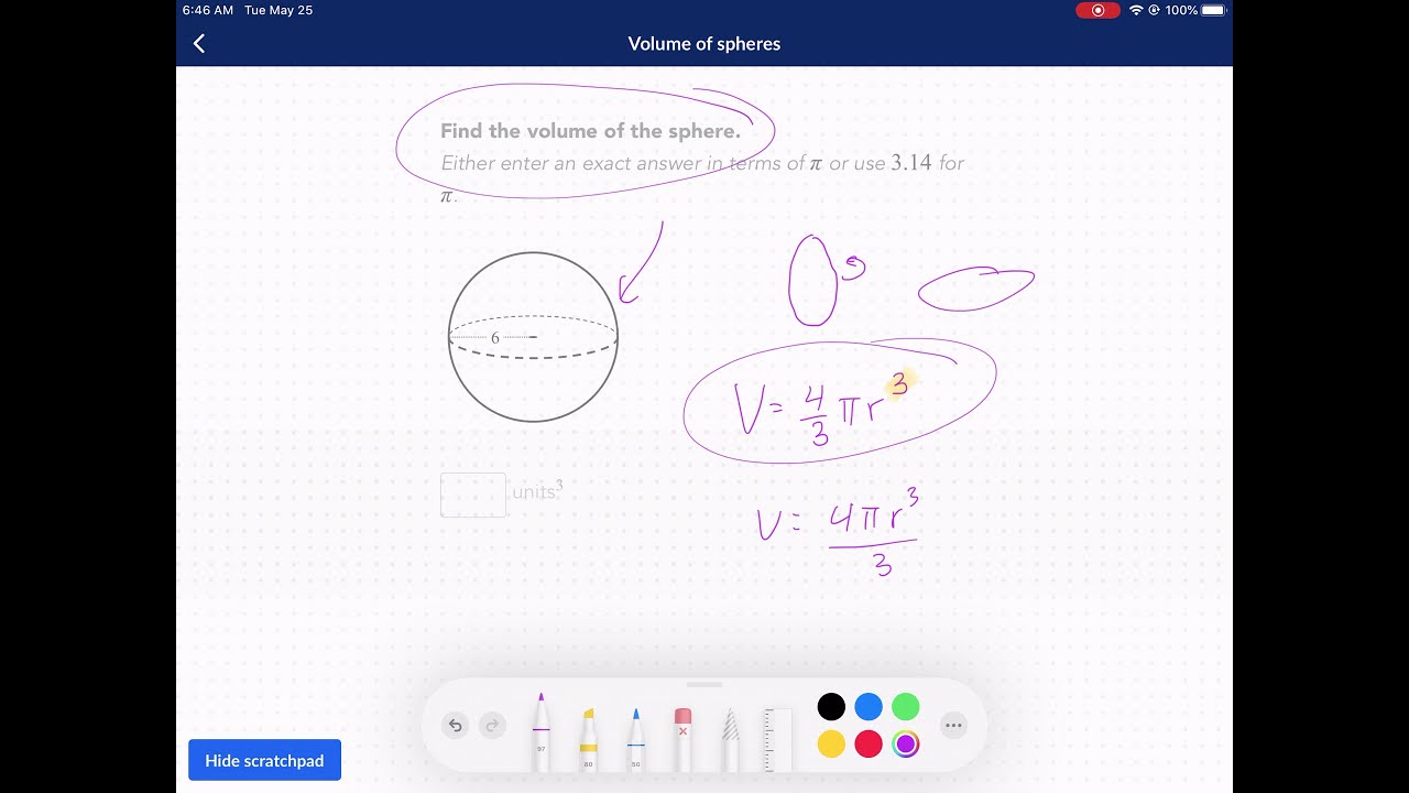 Khan Academy Tutorial: volume of spheres