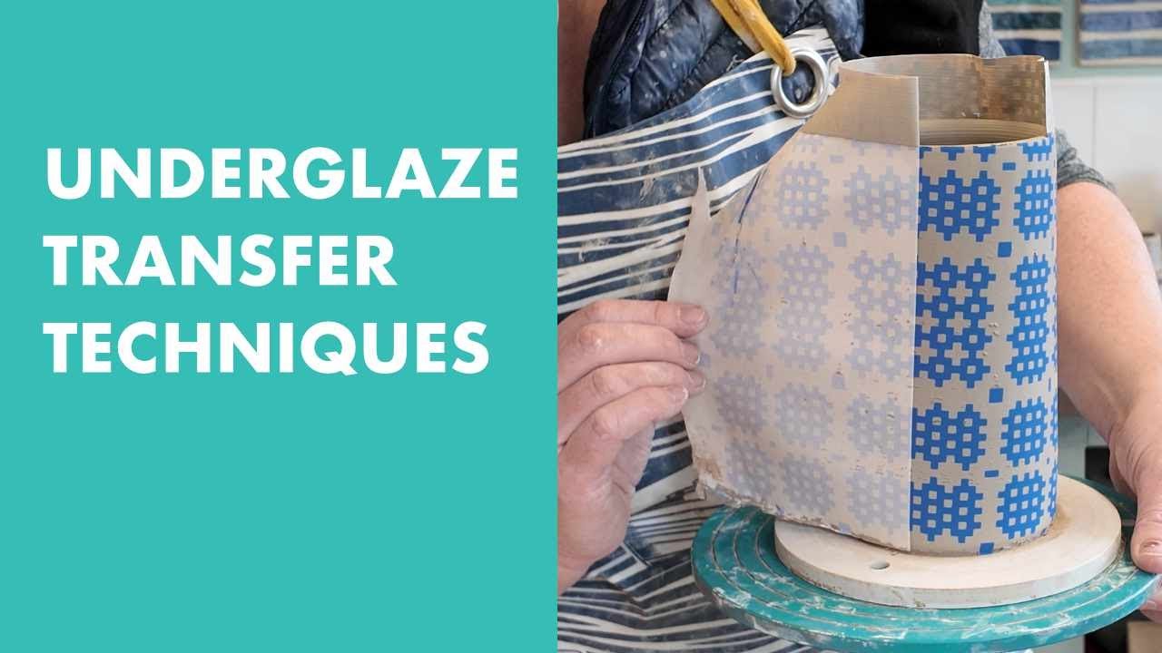 4 techniques for applying underglaze transfers onto round pots