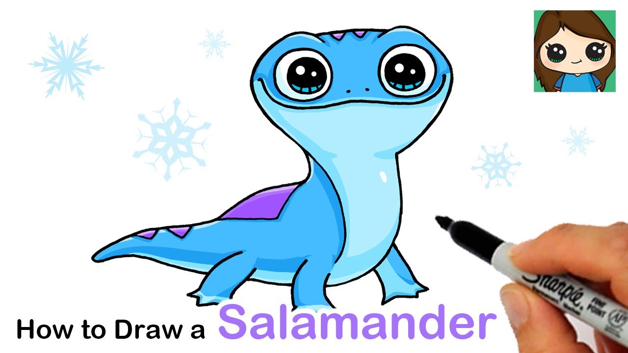 How to Draw Bruni the Fire Salamander | Disney Frozen 2