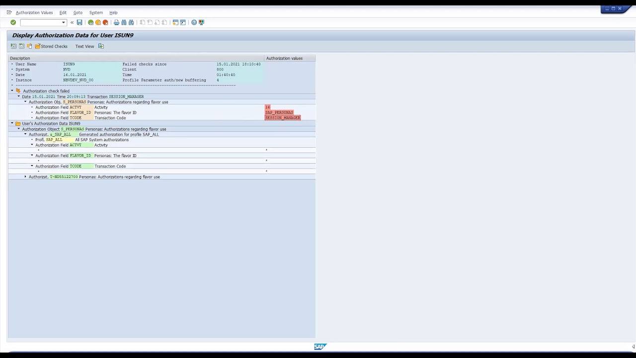 Analyzing Authorization issues in SAP - SU53