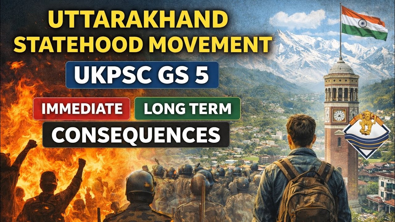 🚨 From Protest to Statehood: Impact of Uttarakhand Movement Explained (GS 5)