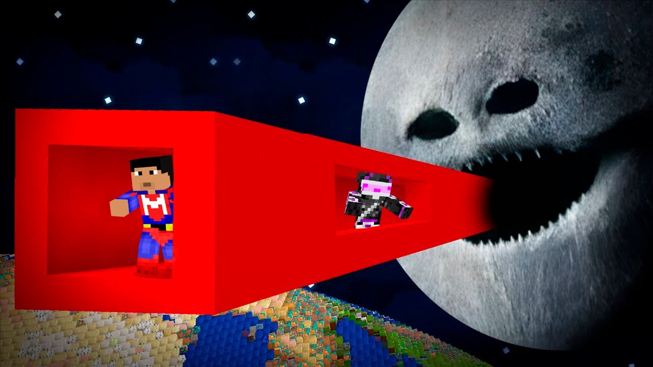 ENCONTRAMOS UN TÚNEL SECRETO HACIA LA LUNA EN MINECRAFT TROLL 😱🌙