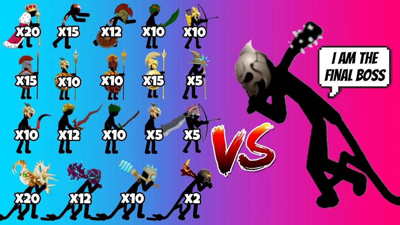 All stick figures leaders and generals vs insane super final boss - stick war legacy 