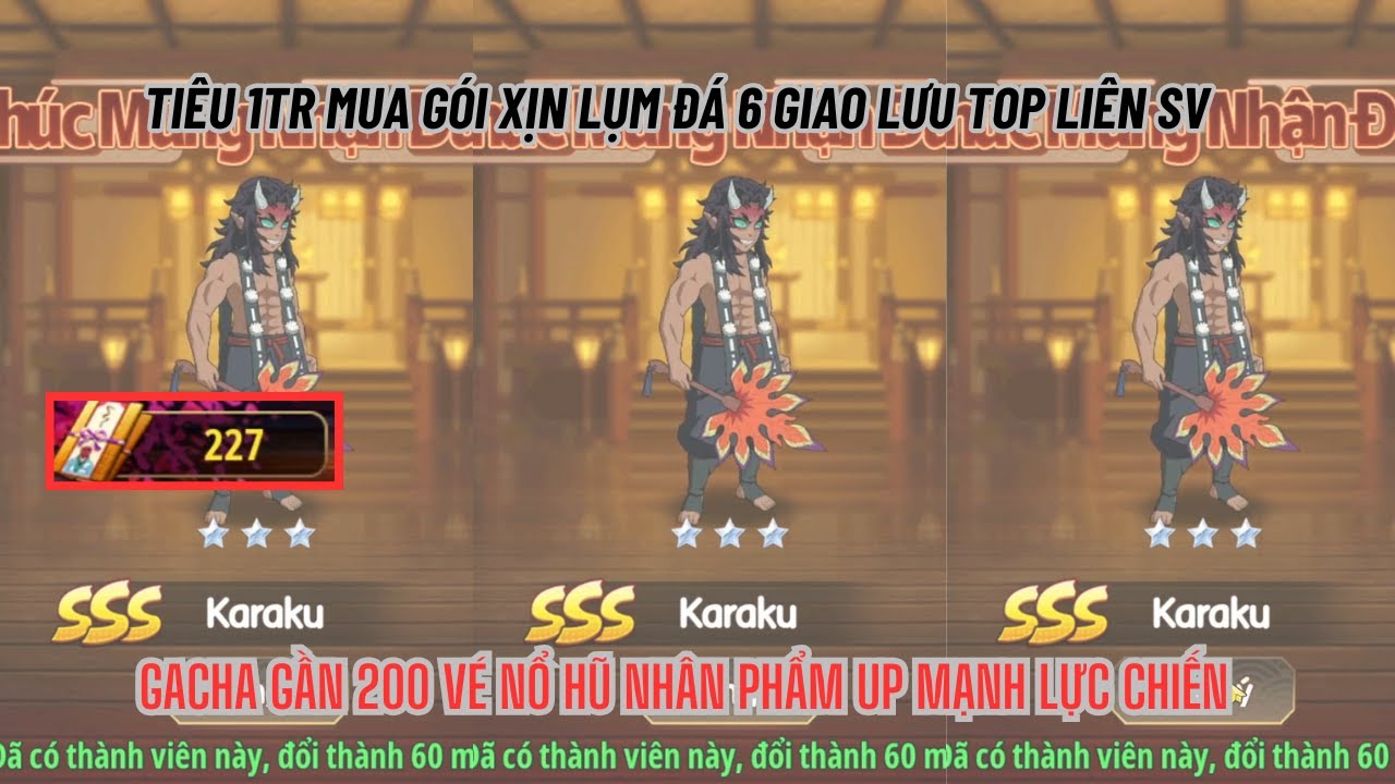 DEMON KING: LEGEND #11 - Tiêu 1tr mua gói xịn & Gacha ảo ma lazada 200 vé up mạnh lực chiến đua top