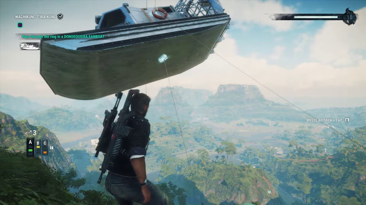 Just Cause 4 - Pass through the ring in a Dondequiera Fanboat - Wachikuni T'ira-Kuni