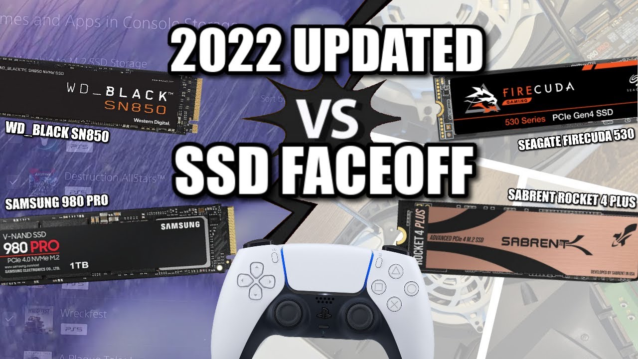 PS5 SSD FACEOFF 2022 - Seagate Firecuda vs WD Black vs Samsung 980 vs Sabrent Rocket 4+