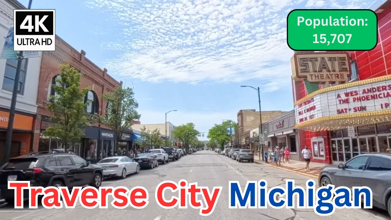 Driving Through Traverse City, Michigan | Scenic Lakefront Tour in 4K