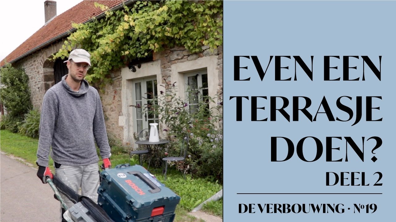 S2A19. Afmaken van terras (of veranda?) voor tiny house | Wij bouwen zelf ons droomhuis in Frankrijk