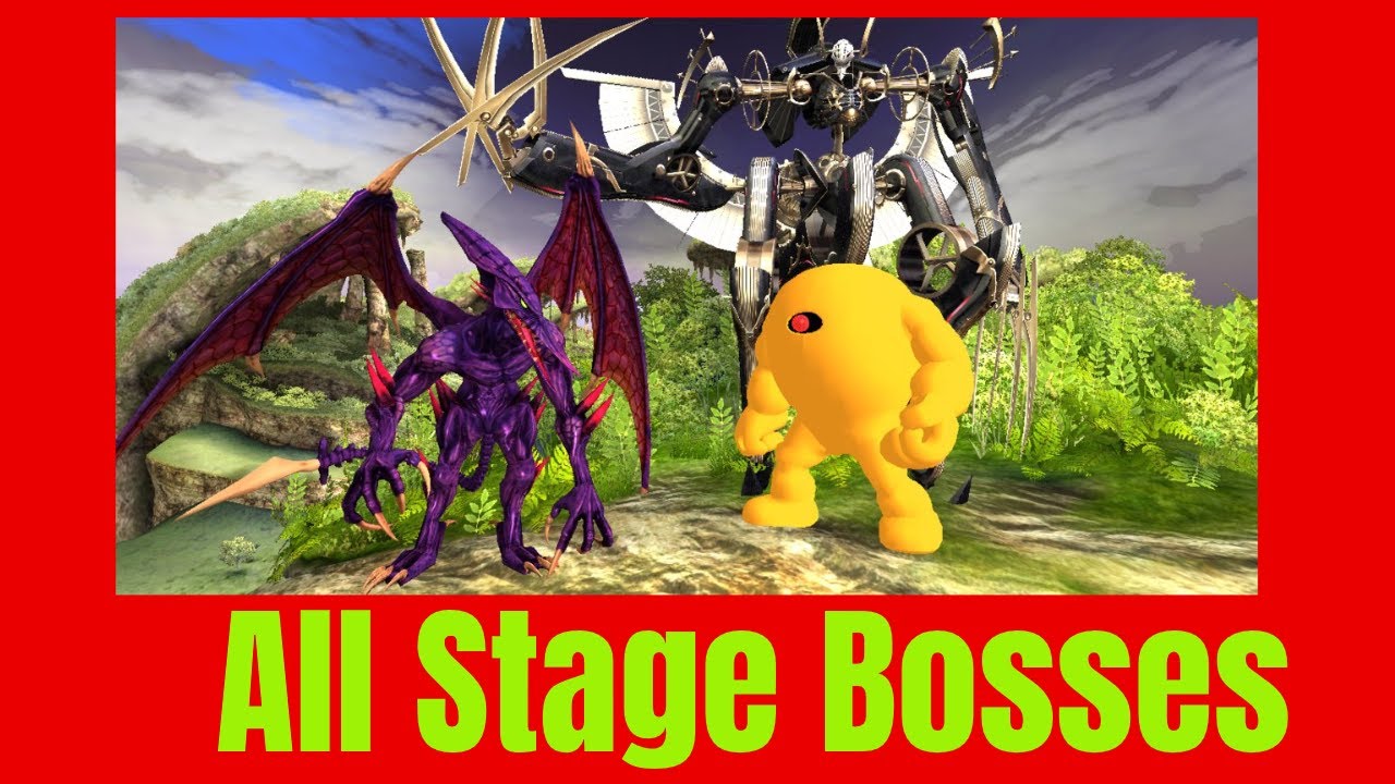 Super Smash Bros all Stage Boss: Nabbit,Crab,Metal face Ducks,Yellow Devil, Ridley.