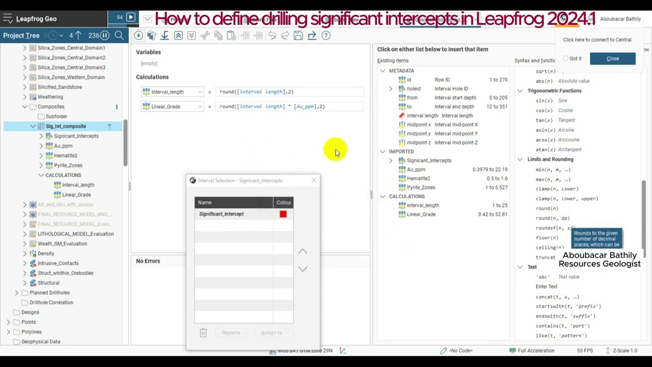 How to define drilling significant intercepts in Leapfrog 2024.1