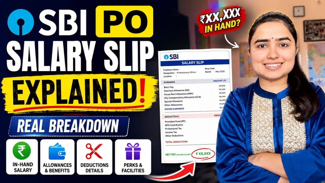 SBI PO Salary Slip 2026 Explained 🔥 In-Hand Salary, Deductions, Allowances & Perks Shivani Keswani