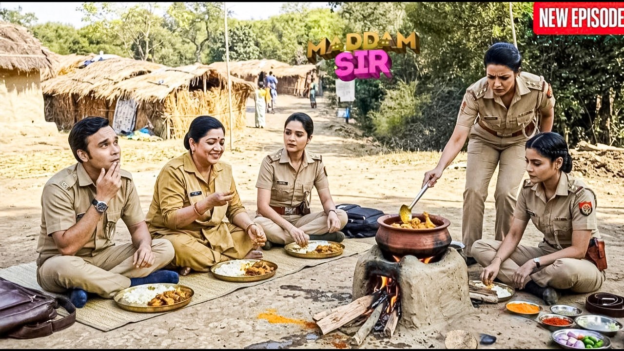 गाँव की झुग्गियों में करिश्मा सिंह ने बनाया टेस्टी चिकन  टीम खुश || MADAM SIR || NEW EPISODE ||