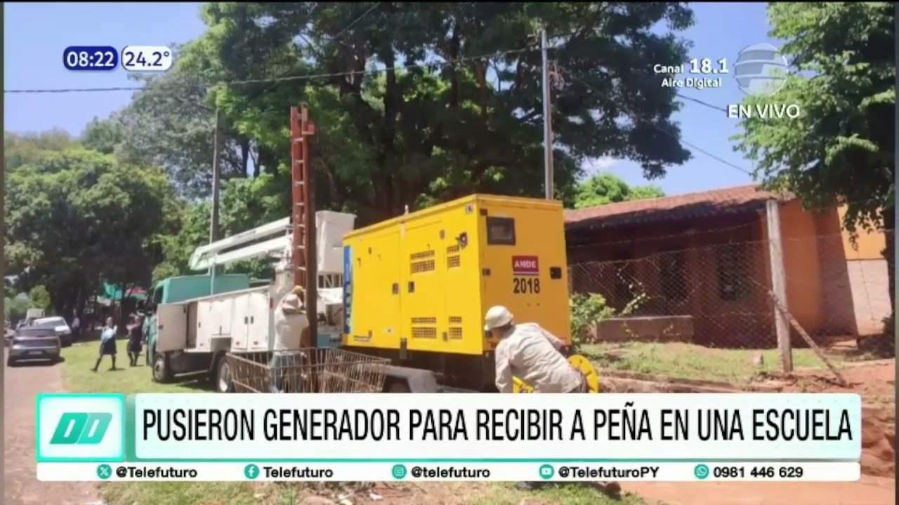 Pusieron generador en escuela para recibir a Peña