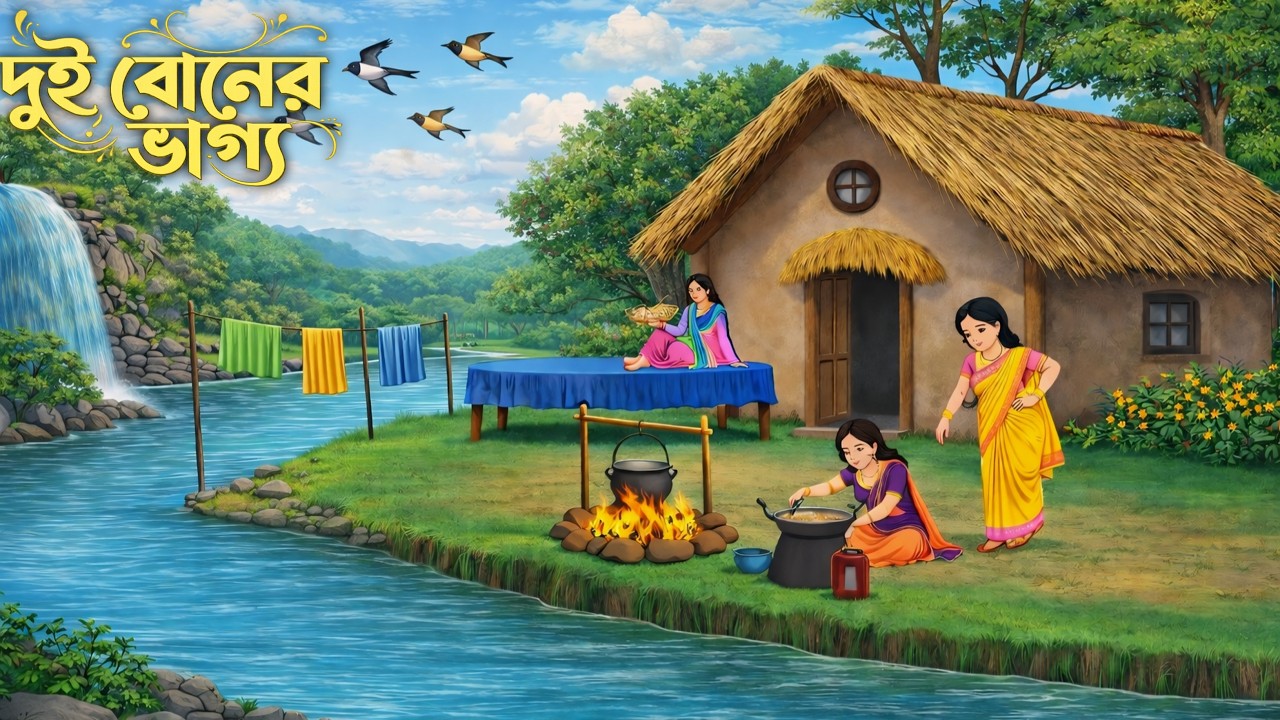 দুই বোনের ভাগ্য | Bangla Cartoon Moral Stories | Bangla Golpo Cartoon | ToonZik Bangla |