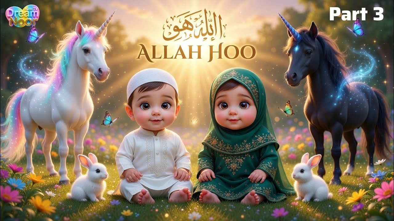 🌈 Allah Ho Allah Ho La Ilaha Illa Hoo | Deep Sleep Naat for Kids - Islamic Sweet Lollyby Part 3  