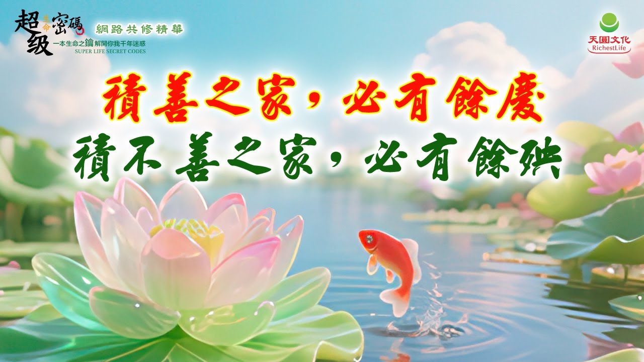 積善之家，必有餘慶；積不善之家，必有餘殃｜太陽盛德導師–超級生命密碼網路共修精華