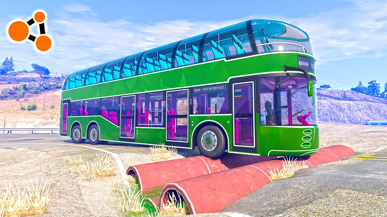 Buses vs Upside Down Speed Bumps #1 BeamNG.drive | Beamng Crashes TV