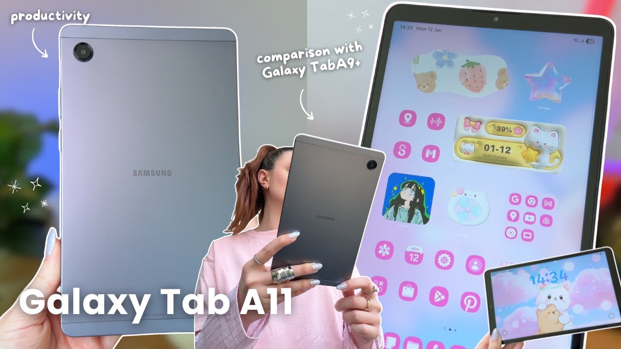 Samsung Galaxy Tab A11 2026 🩶 aesthetic unboxing, customization, productivity & TabA9+ comparison