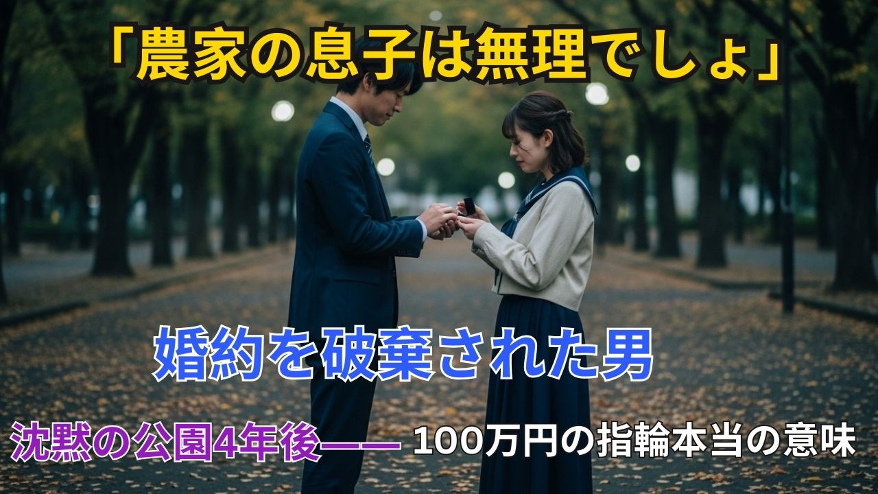 農家だからと婚約破棄された男。貧しい女子学生に100万円の指輪をねだられ渡した翌日、衝撃の真実が明らかに…