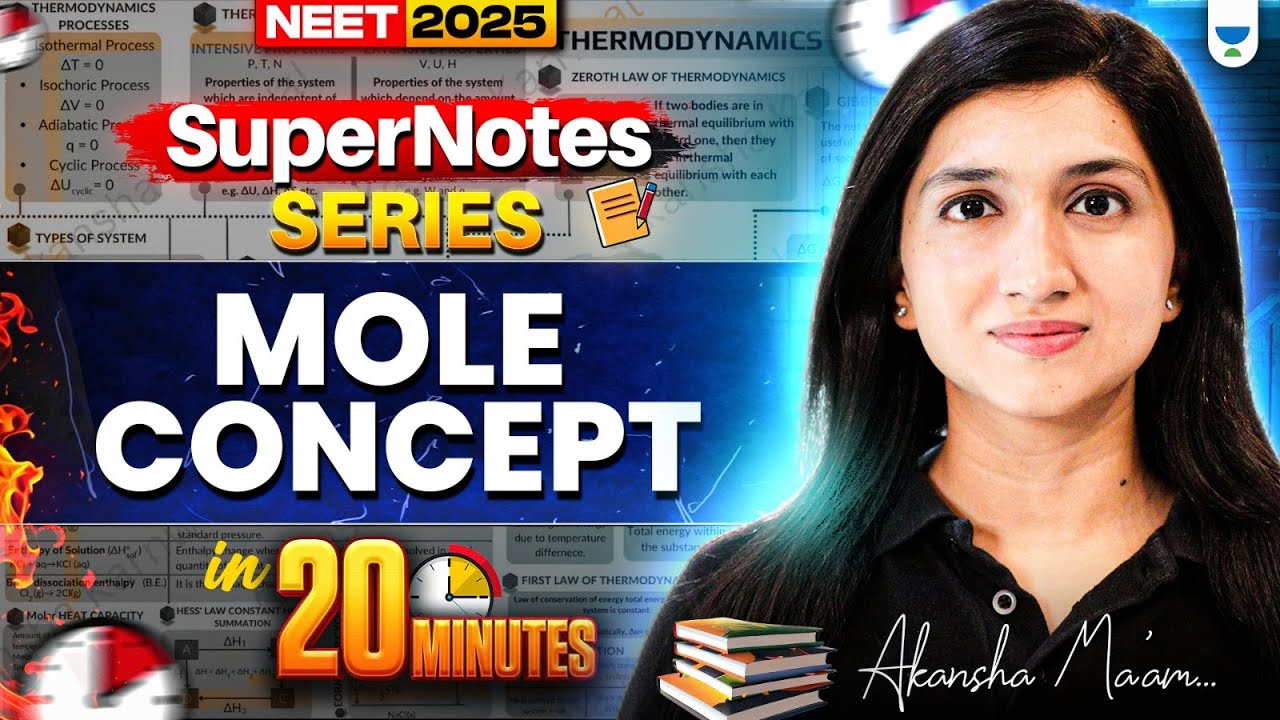 🔥Super Notes Series | Mole Concept | In just 20 Minutes | Akansha Karnwal