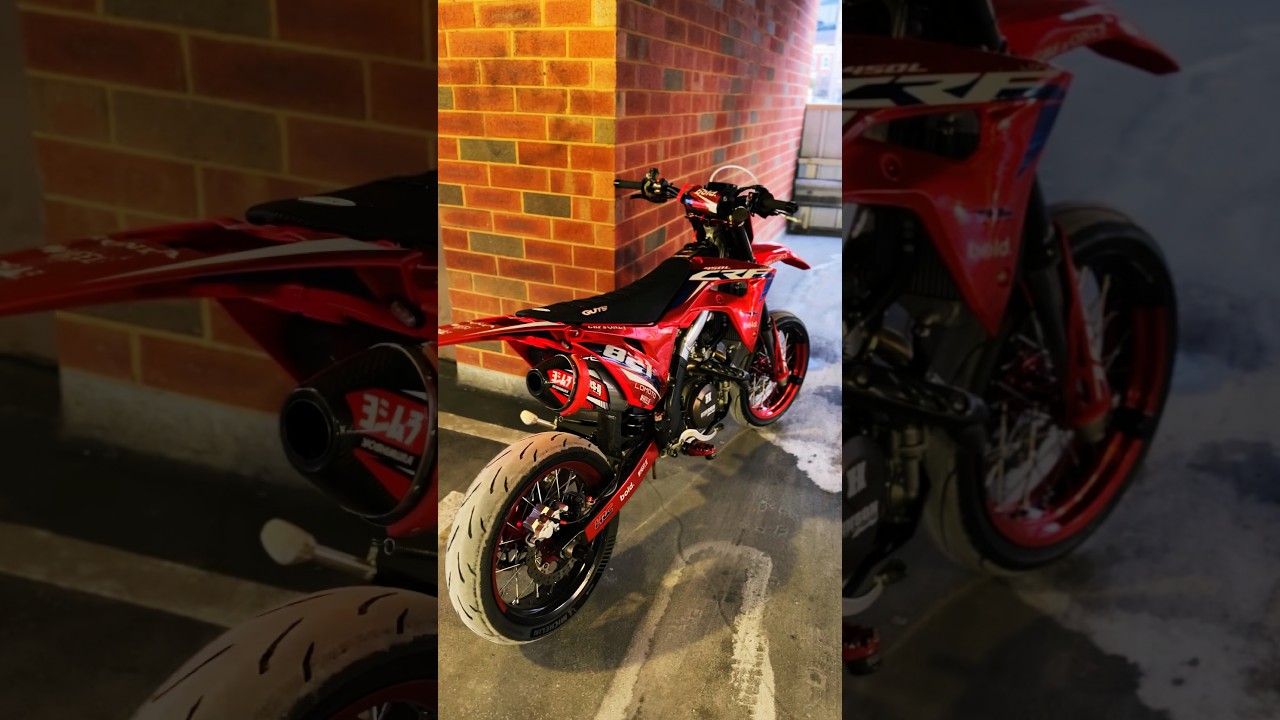 Honda supermoto build 🔥 #crf450 #supermotolife #backpackwheelieboys #motocross #bold #crf450l