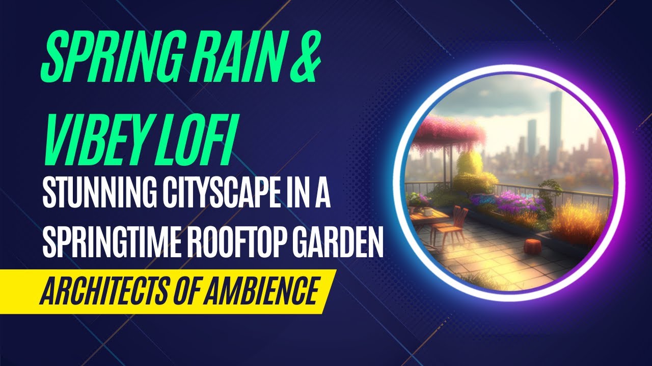 Focus and Productivity in a Rainy Rooftop Oasis: Pink Noise, LoFi and a Stunning Cityscape | 2 Hours