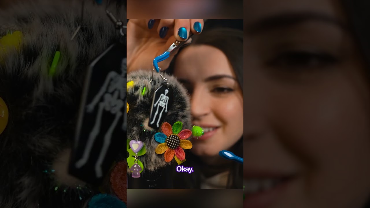 ASMR - Pulling pins and earrings out of your fluffy ears #shorts