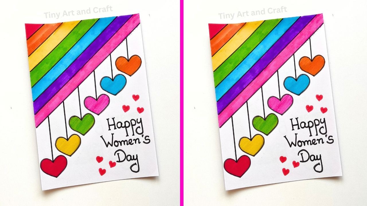 Women's day card | Easy and Beautiful Women's day card | How to make Easy Women's day card