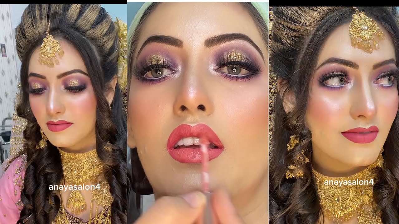 pink smoky hallow eye makeup tutorial / walima bridle look