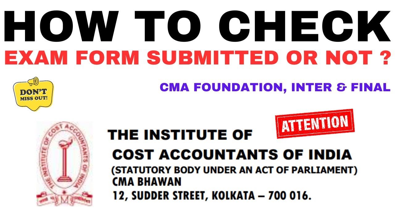 How To Check CMA Exam Form Submitted Or Not