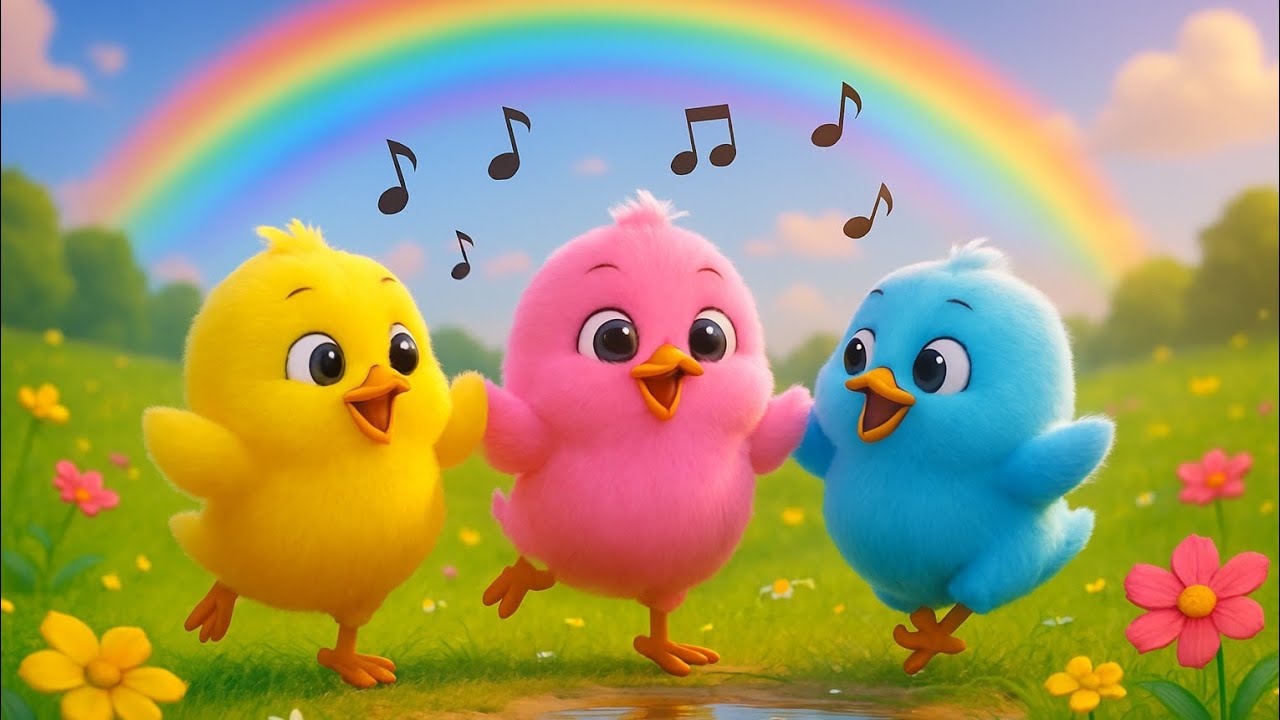 🌈 Colorful Baby Chicks Song | Hindi Kids Cartoon Rhyme