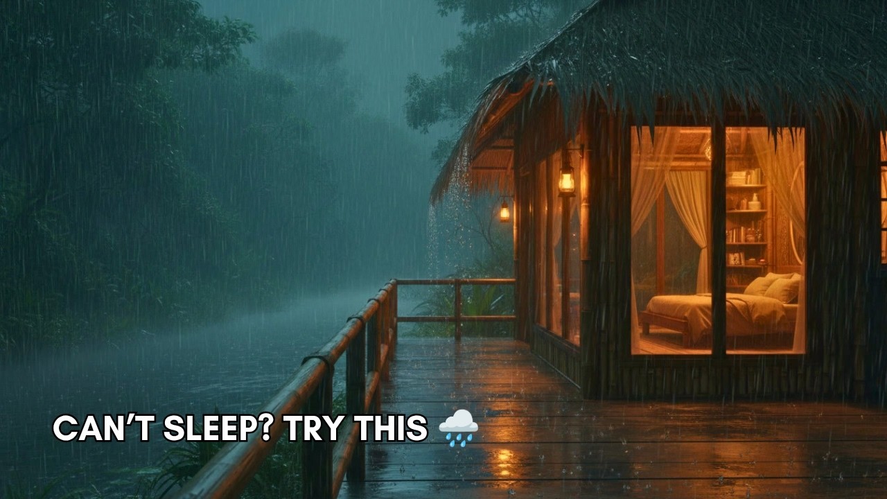 Fall Asleep Fast 🌧️ Peaceful Rain at a Cozy Lake Cabin for Deep Sleep & Relaxation