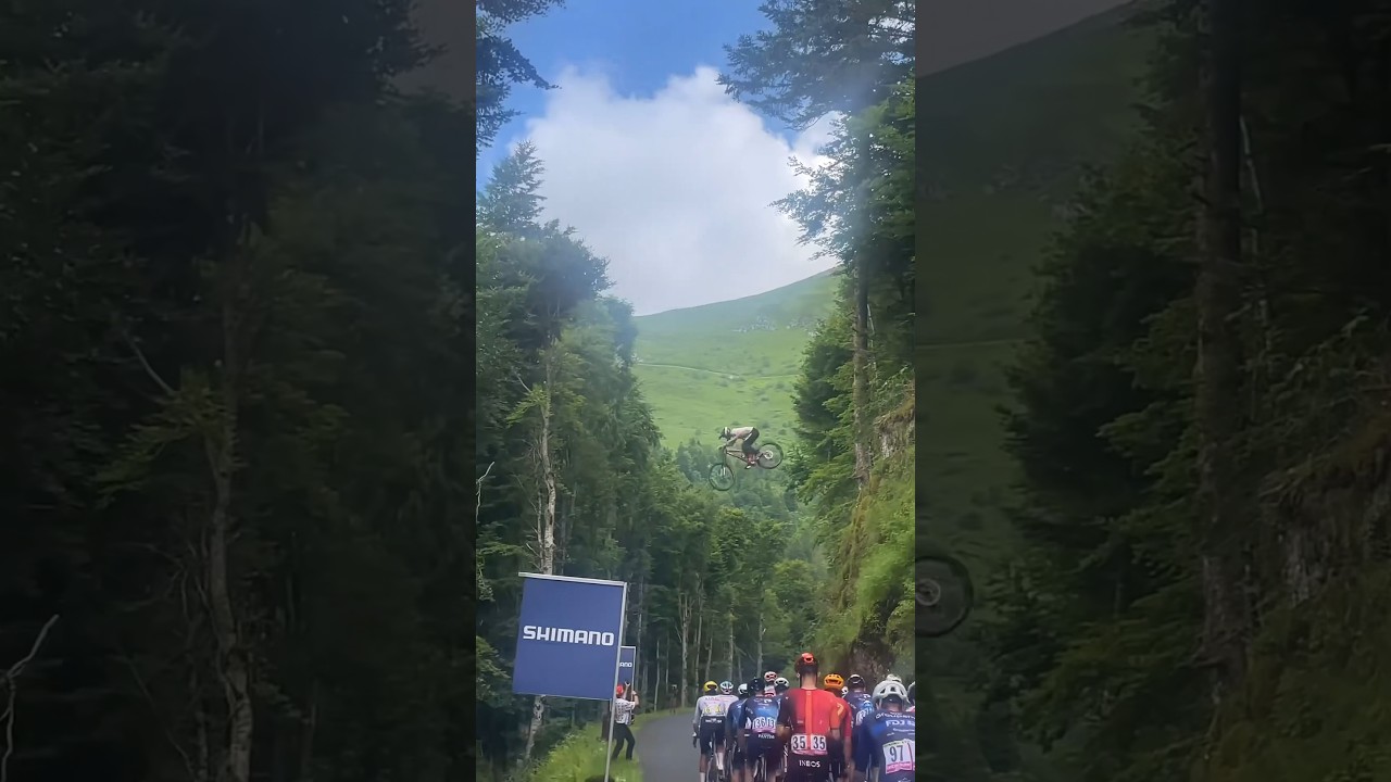 Insane Tour de France jump! #shorts #bike #cycling #bikelife